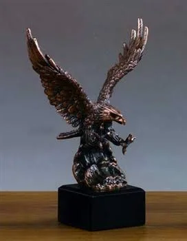 11x22 Landing American Eagle Statue - Bronzed Finished Figurine