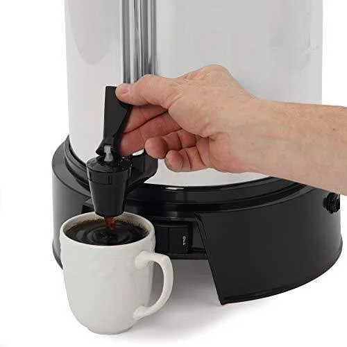 West Bend 13500 55-Cup Polished-Aluminum Commercial Coffee Urn Silver