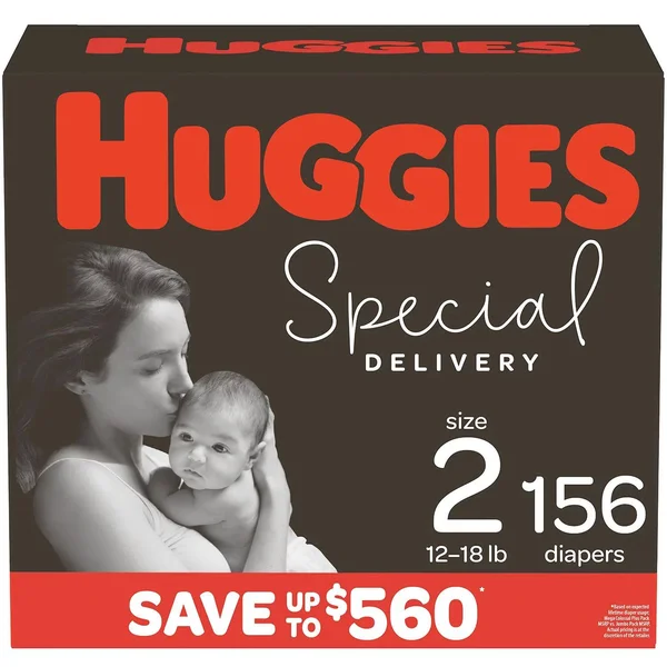 Huggies Special Delivery Diapers, 2 (12-18 lb) - 156 diapers