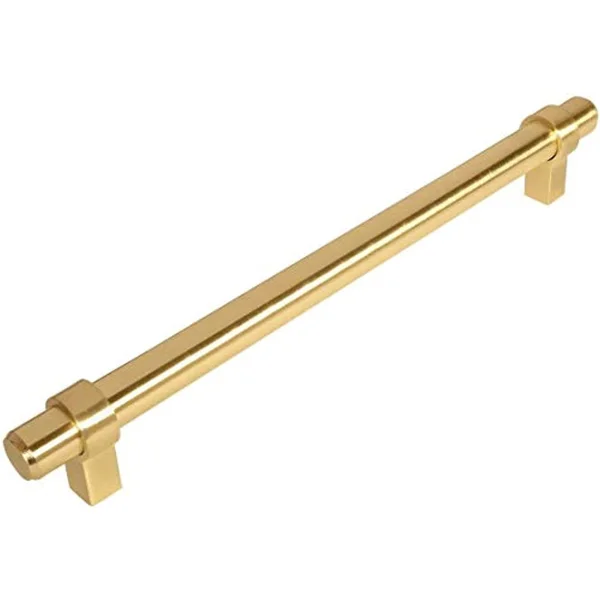 Cosmas 161-224BB Brushed Brass Cabinet Bar Handle Pull - 8-7/8 inch (224mm) Hole Centers - 5 Pack