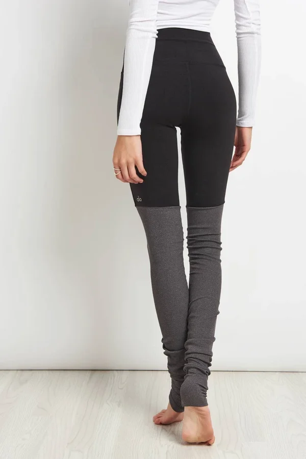 ALO YOGA High-Waist Goddess Legging - Women's Black/Stormy Heather, XS