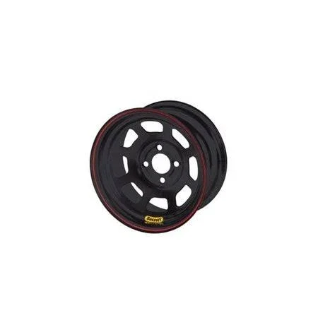 Bassett 48st4 14x8 D-Hole 4x4.5 4 inch Backspace Black Wheel