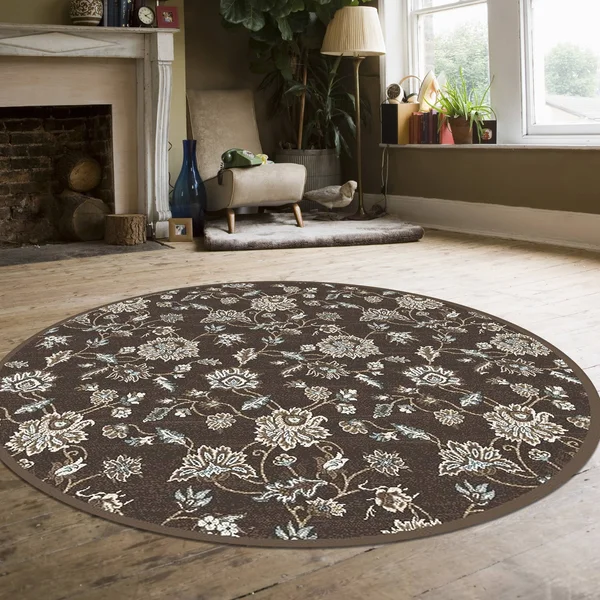 Admire Home Living Plaza Floral Area Rug - 5&3 - Brown