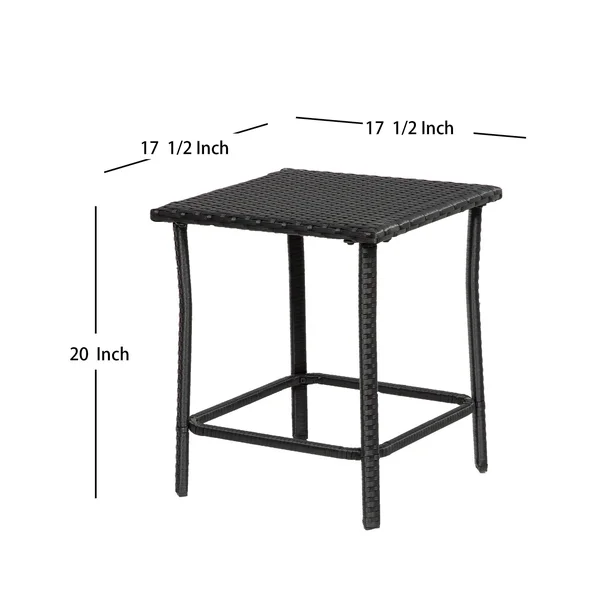 3-Piece Outdoor Patio Seating Conversation Set - Black - Beige