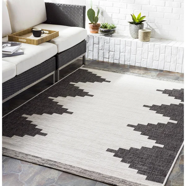 Surya Eagean EAG-2356 Area Rug - Black/White, 7&10x22 Square
