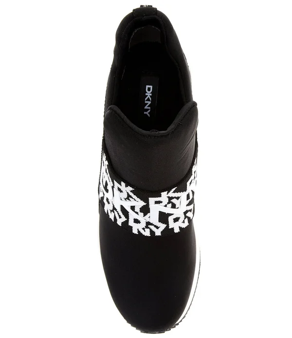 Dkny Borg Logo Print Strap Slip-On Wedge Sneakers - 9M