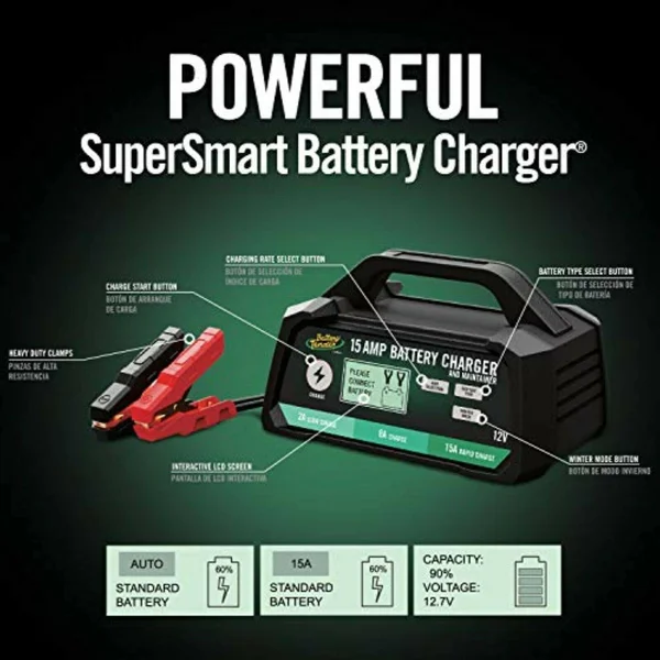 Battery Tender 12V - 15 Amp, 8 Amp, 2 Amp Selectable Chemistry Battery CHARGER.