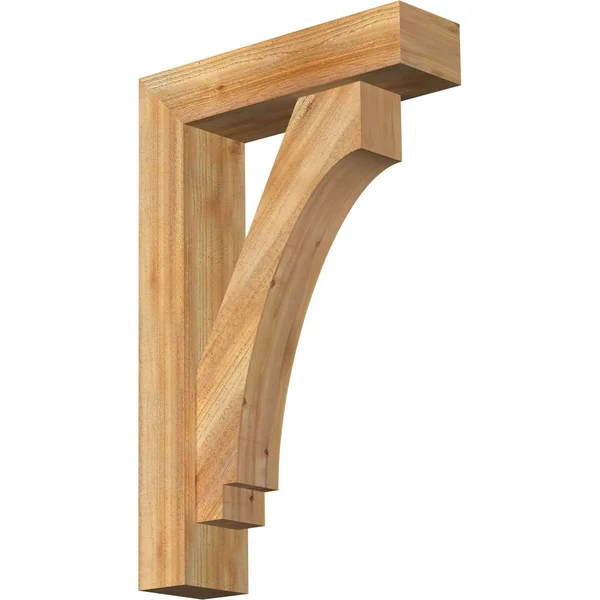 Ekena Millwork 1462644 6x22W x 22x22D x 34x22H Imperial Block Rough Sawn Bracket w/ Offset Brace - Western Red Cedar