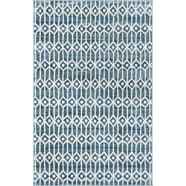 Unique Loom Matrix Trellis Diamonds Blue 9 ft. x 12 ft. Area Rug