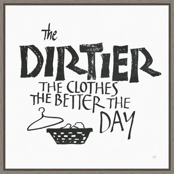 Amanti Art Laundry Room IV Framed Canvas Wall Art, Grey, 16x16