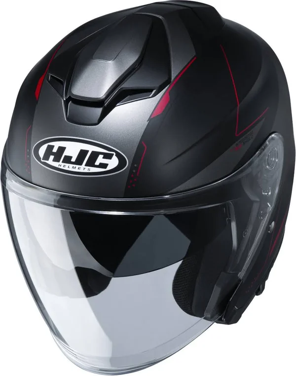 HJC I30 Slight Jet Helmet, black-grey-red, Size 2XL