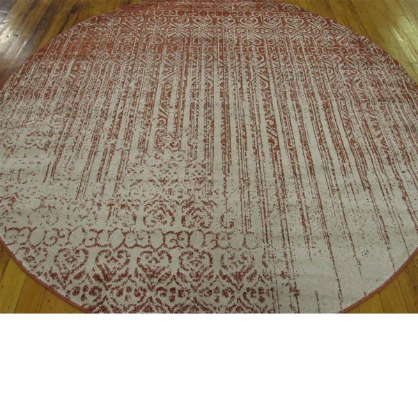Unique Loom Jennifer Del Mar Area Rug (8& Round - Red)