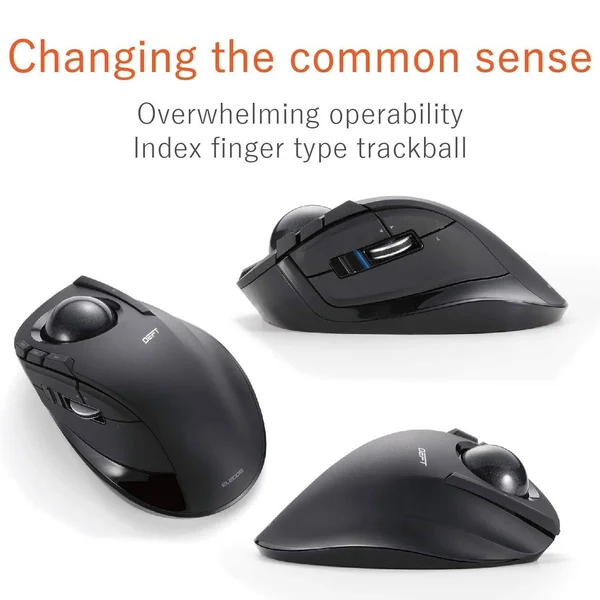 Elecom M-DT2DRBK Wireless Index Finger Trackball Mouse, EX-G Series L Size 8