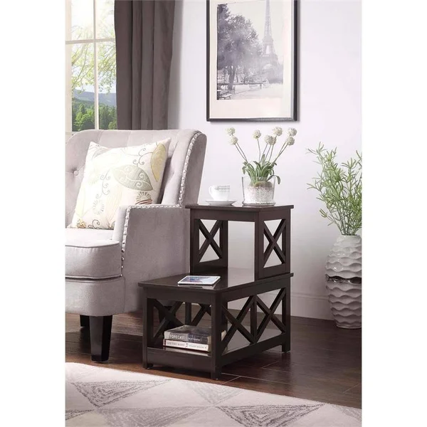 Convenience Concepts Oxford 2 Step Chairside End Table, Espresso