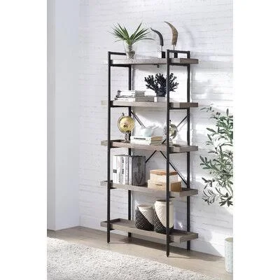 Widgee 68x22 H x 36x22 W x 12x22 D Etagere Bookcase 17 Stories Color: Gray
