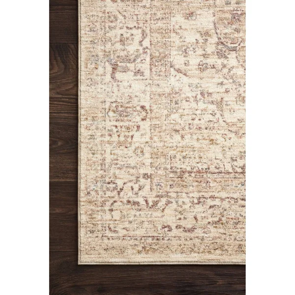 Alexander Home Austen Antique Washed Traditional Inspired Area Rug - Ivory/Berry - 9&6x22 x 12&5x22