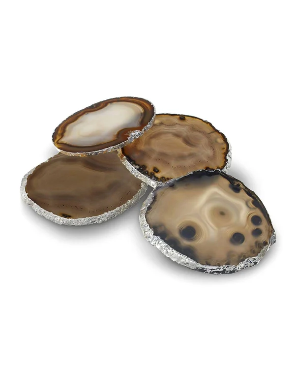 Anna New York - Lumino Coasters - Set of 4 - Smoke, Silver