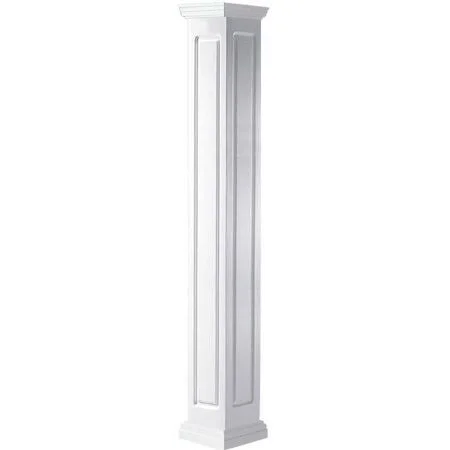 06 inchw x 12&H Craftsman Classic Square Non-Tapered - Raised Panel Column, Tuscan Capital & Tuscan Base, Size: 6 inchw x 144