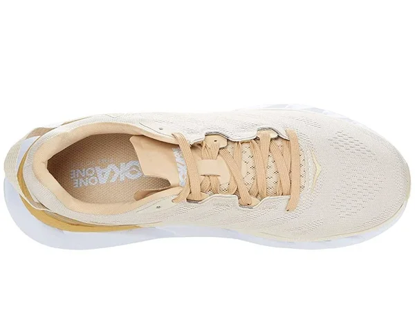 Hoka Women's Elevon 2 Road Running Shoes in Almond Milk/White, Size 5