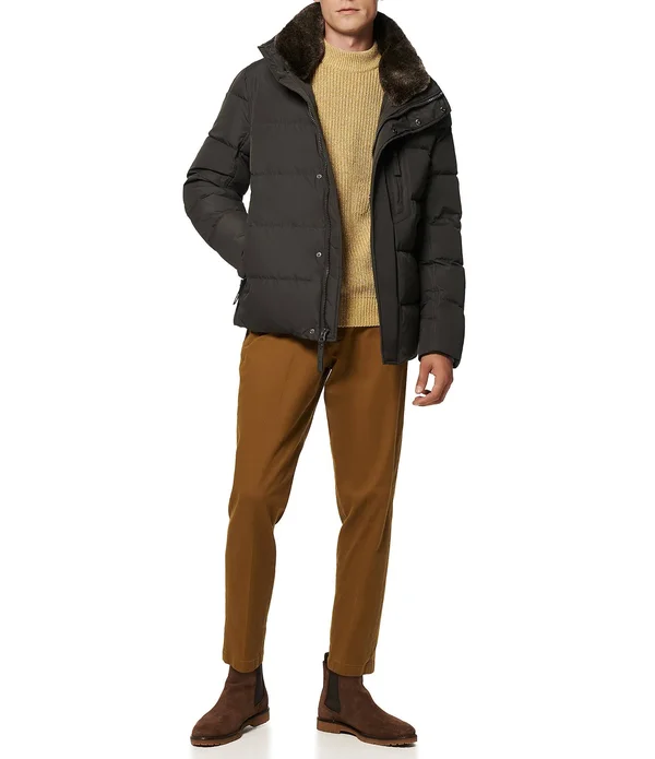 Marc New York Horizon Faux-Fur Down Hooded Jacket - S