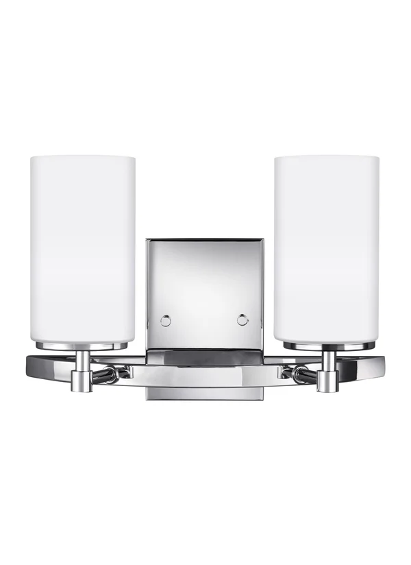 Sea Gull Lighting Alturas Contemporary Two Light Wall Bath Sconce - Chrome