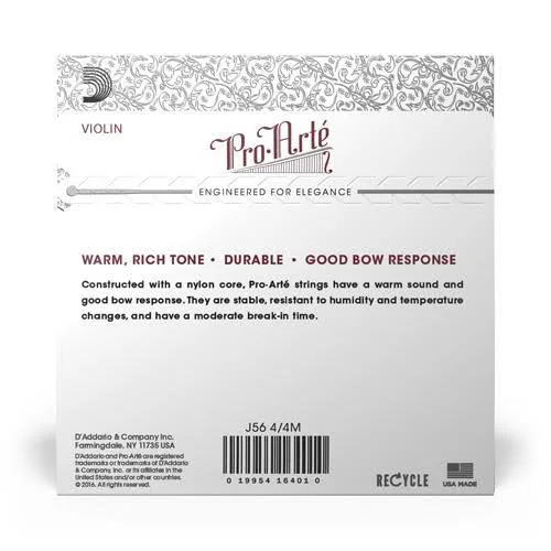 D&Addario J56 Pro-Arte 4/4 Violin Strings - Medium Tension