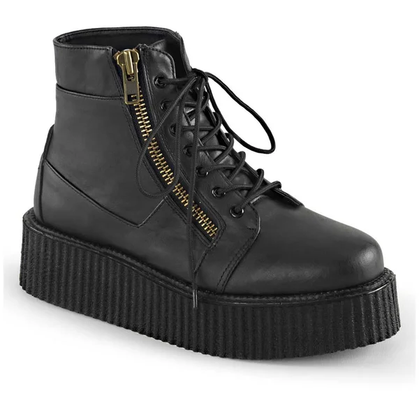 Demonia - V-CREEPER-571 10, Black Vegan Leather