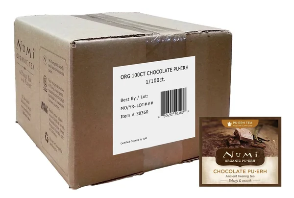 Numi Organic Chocolate Pu-erh Tea Bags - 100/Case