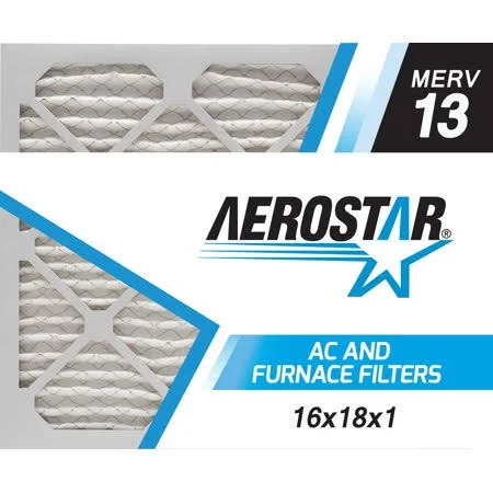 16x18x1 AC and Furnace Air Filter by Aerostar - MERV 13 - Box of 6