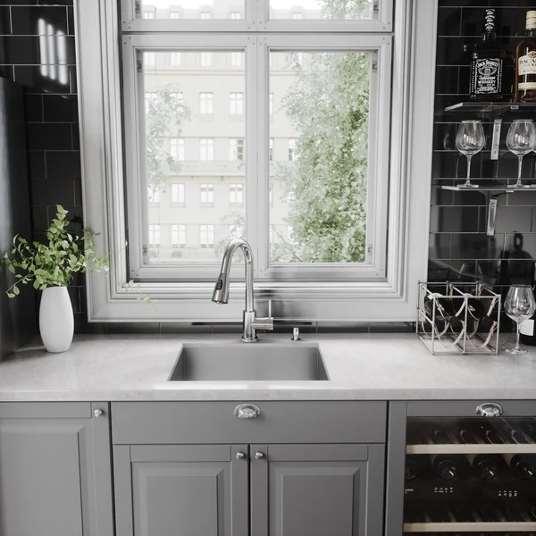Vigo VG02005CHK2 Weston Chrome Pull-Down Spray Kitchen Faucet with Soap Dispenser