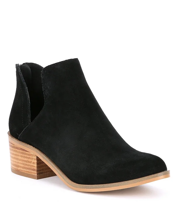 Steve Madden Lancaster Bootie Black Suede - Women's, Size: 6.5