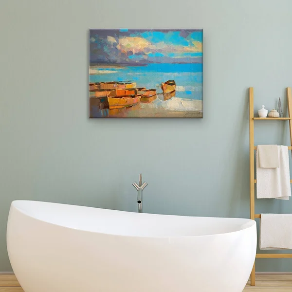 Fine Art Canvas Masterpiece Art Gallery Fishing Boats by Vahe Yeremyan Canvas Art Print, Size: 30 x 40