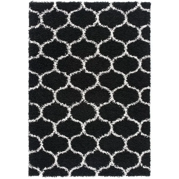 L Baiet BW494C81 Caylee Shag Rug Black - 8 x 10 ft.