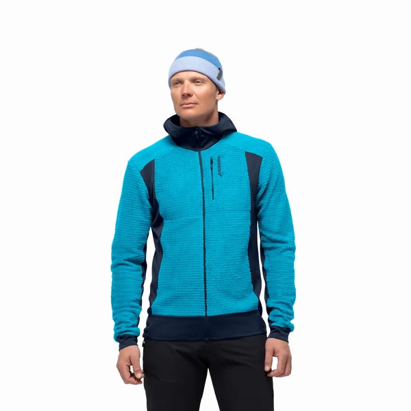 Norrona Falketind Alpha120 Zip Hood - Men's Hawaiian surf/Indigo Night Medium 1815-20-6609-M