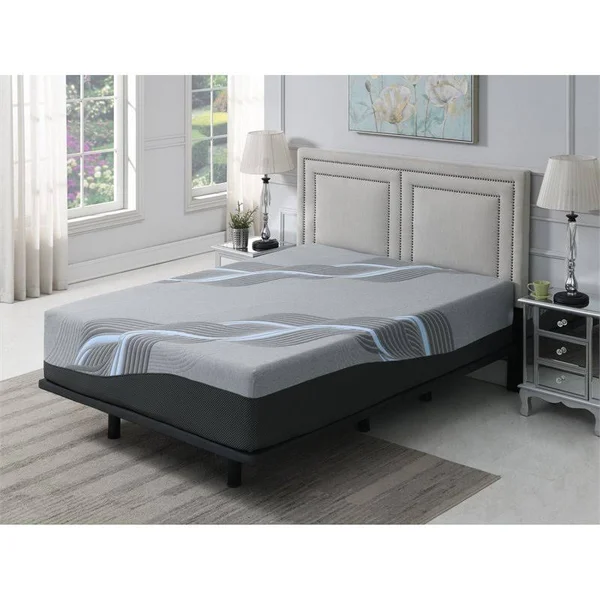 Wallace & Bay Cielo 14 in. Cooling Gel Memory Foam Mattress, Size: Full, Gray