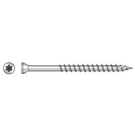 #7 x 1-5/8 inch Star Drive Trim Head 305 Stainless Screws 5M Box, White