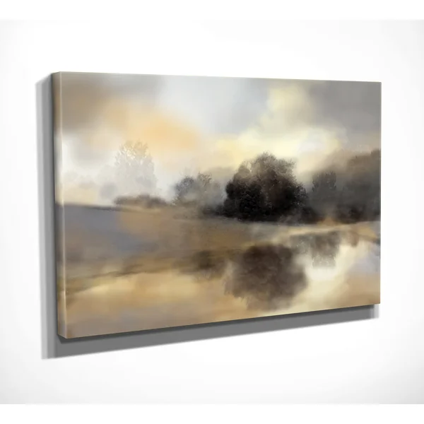 WexfordHome &Misty Pond& by Nan Painting Print on Wrapped Canvas Size: 36x22 H x 48x22 W x 2x22 D