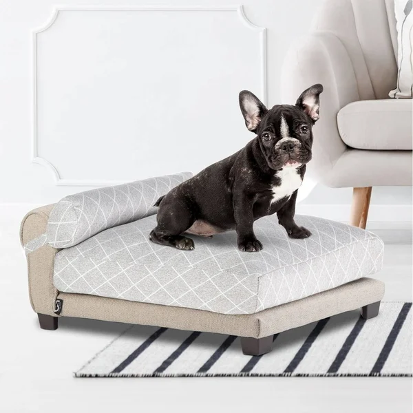Club Nine Pets Belmont Orthopedic Dog Bed, Medium, Linen.