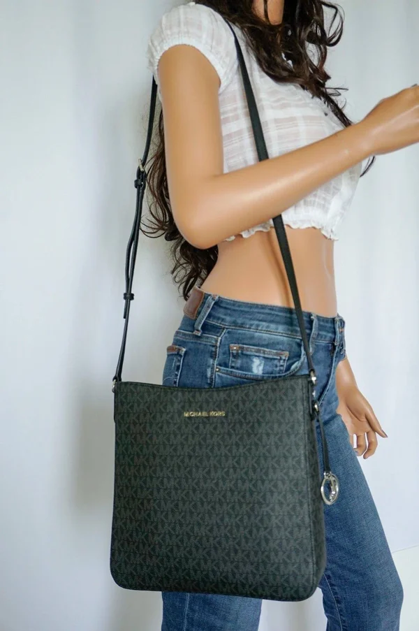 Michael Kors Jet Set Large Messenger Bag Crossbody - Black