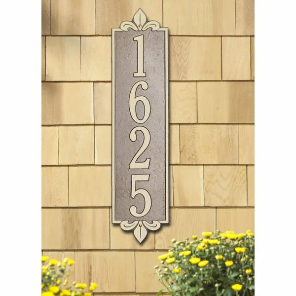 Lyon Vertical Address Plaque Wall Sign - Estate