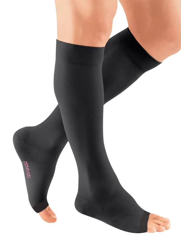 Mediven Plus, 30-40 mmHg, Calf High, Open Toe Black, II-Extra-Wide-Petite