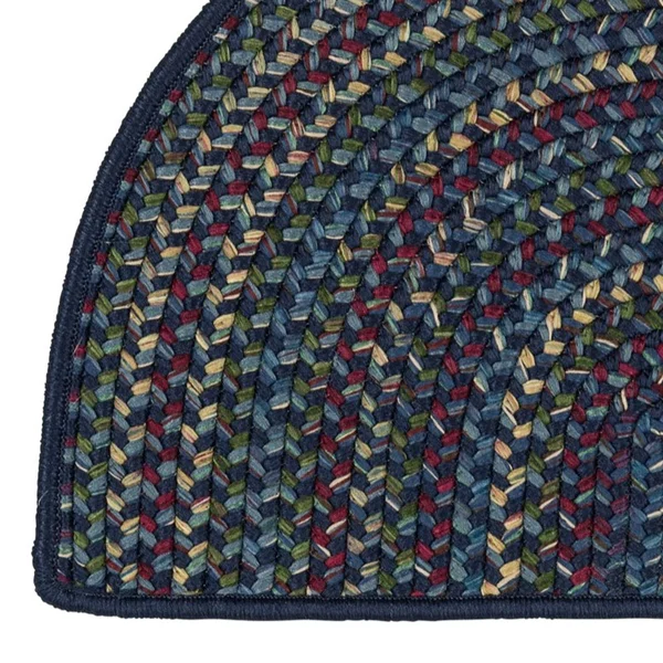 Farmhouse Braided Hearth Rug - 1&6x22 x 2&6x22 Slice - Navy