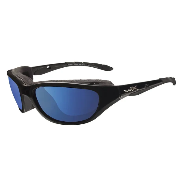 Wiley x Airrage Sunglasses Polarized Blue Mirror Gloss Black