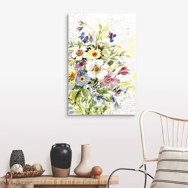 Watercolor Flowers, Canvas Wall Art, 24x36, Great Big Canvas