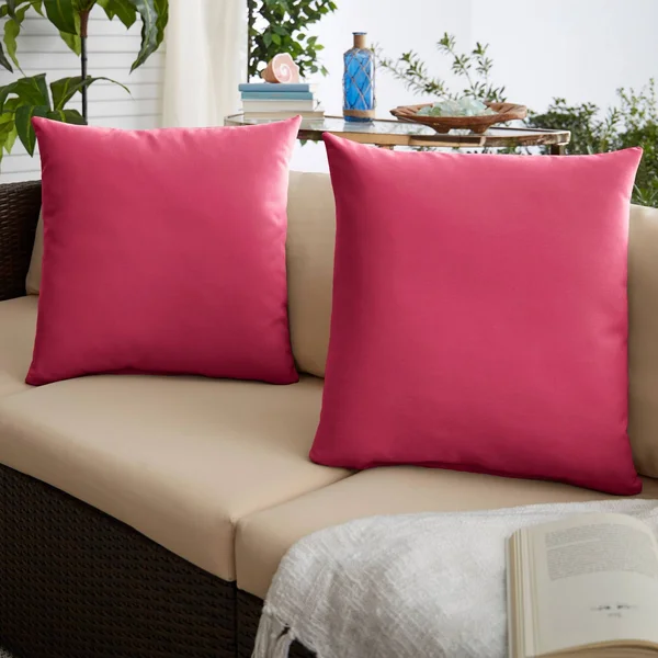 2pk 20x22 Sunbrella Outdoor Throw Pillows Hot Pink