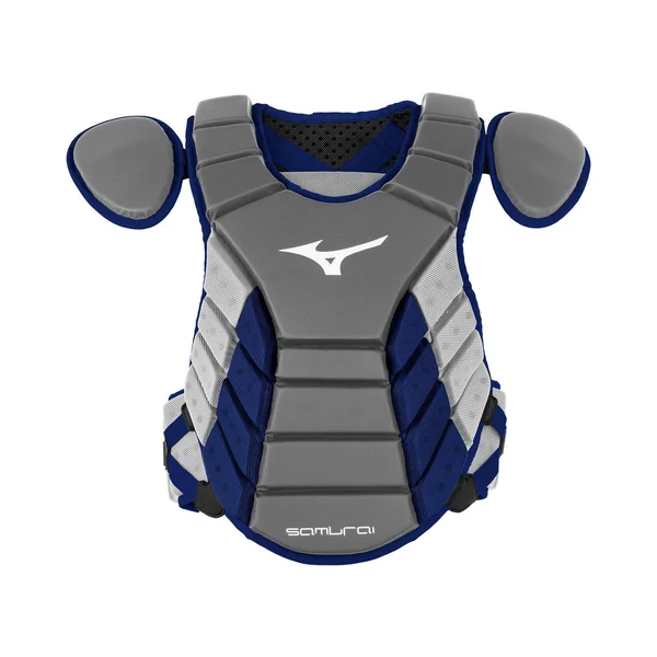 Mizuno Samurai 14 inch Youth Chest Protector - Gray/Navy