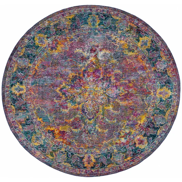 Safavieh CRS508R Crystal Ruby, Navy Area Rug - 4& x 6&