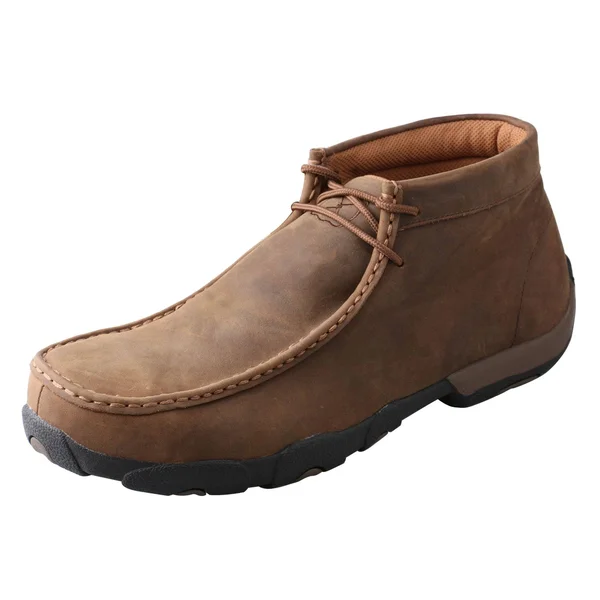 Twisted x Men's MDMST01 Safety Toe Driving Moc - Distressed Saddle Leather