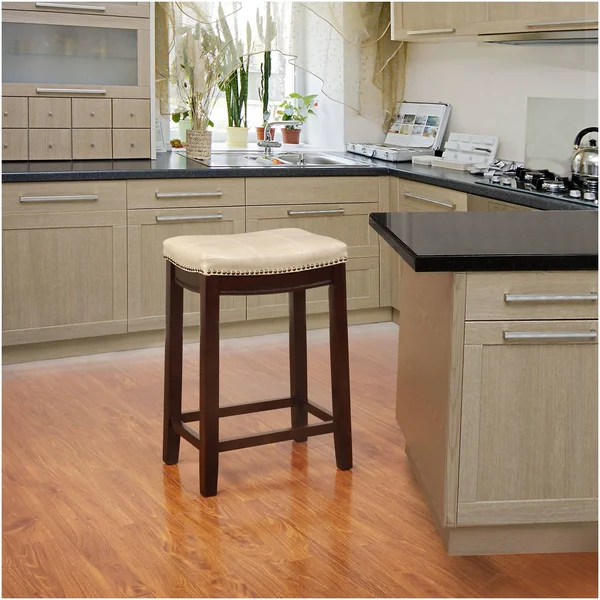 Linon Claridge Bar Stool, Beige, 26x22