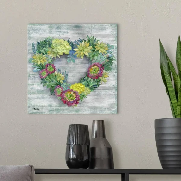 Succulent Wreath II - Canvas Wall Art, 16x16, Great Big Canvas